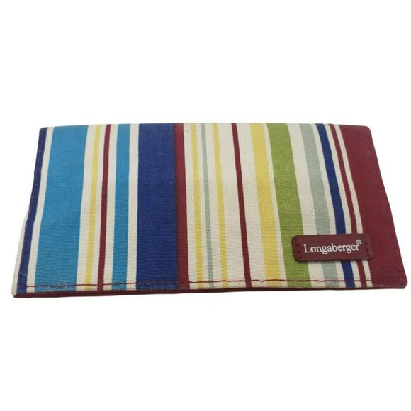 Longaberger Homestead Summertime Striped Sunny Day Checkbook Wallet Set USA Red - Picture 12 of 12